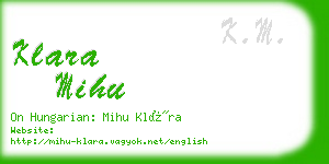 klara mihu business card